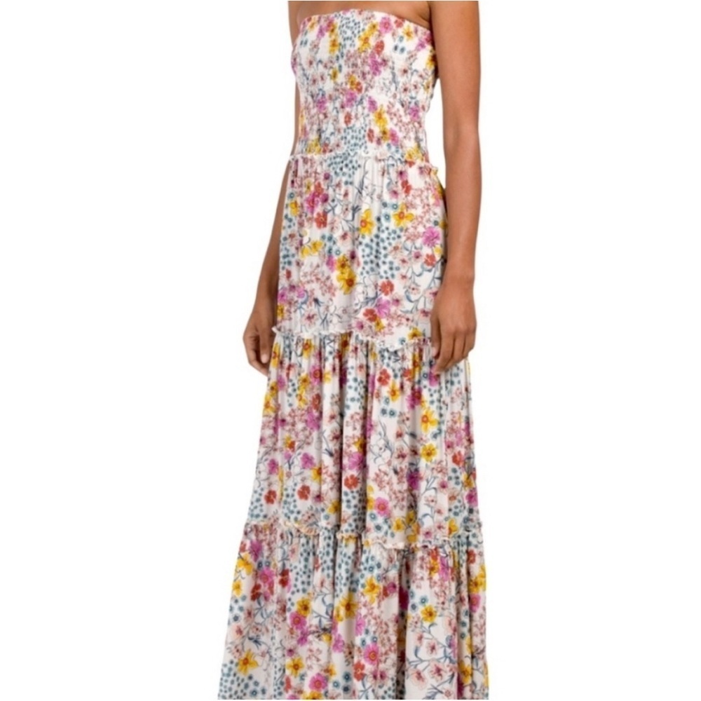 Able The Label Floral Strapless maxi dress